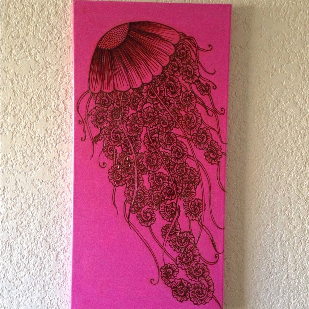 Jellyfish Acrylic Painting, New, Original